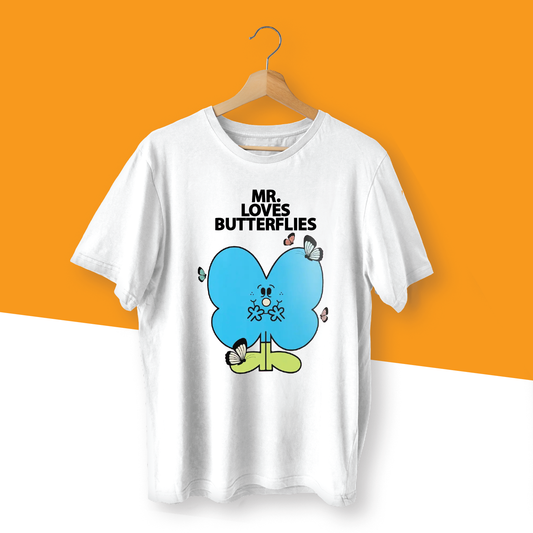 MR. LOVES BUTTERFLIES MR. MEN INSPIRED T-SHIRT - 0144