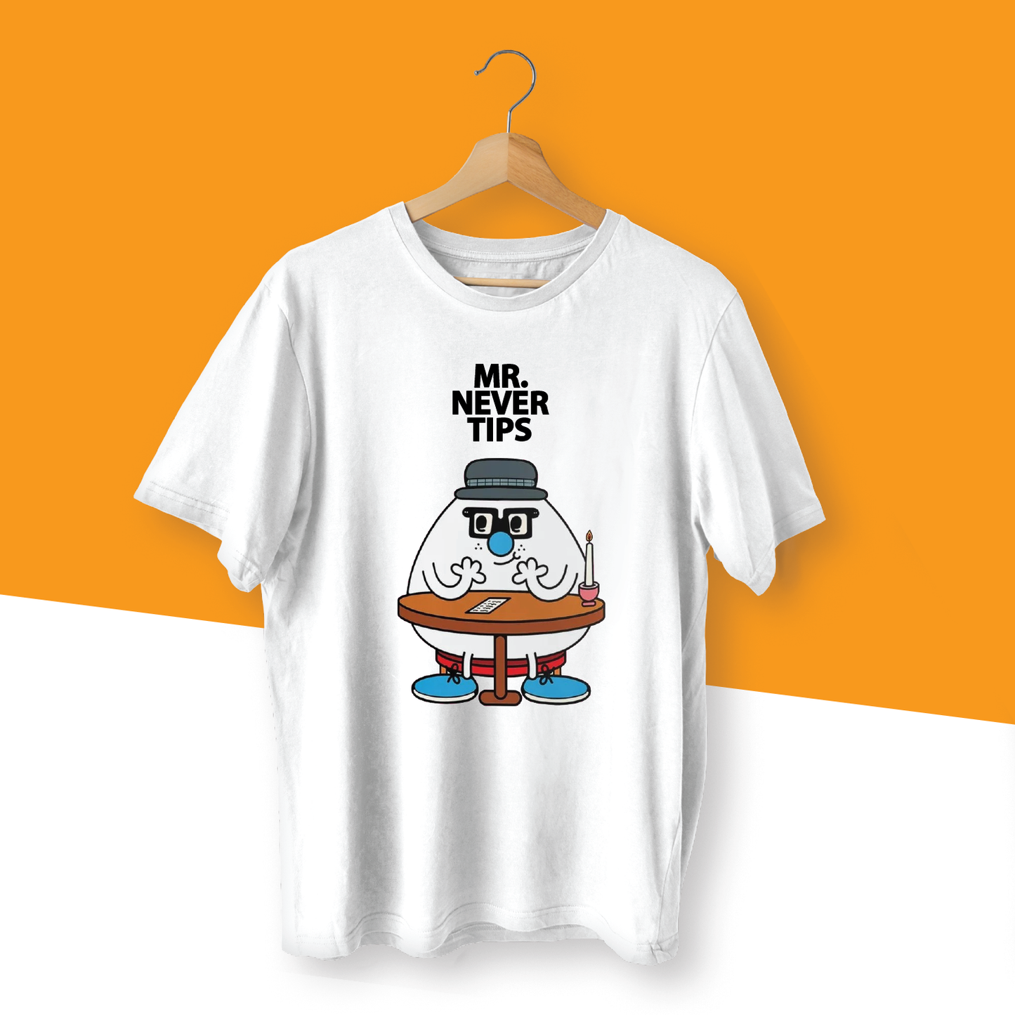 MR. NEVER TIPS MR. MEN INSPIRED T-SHIRT - 0170