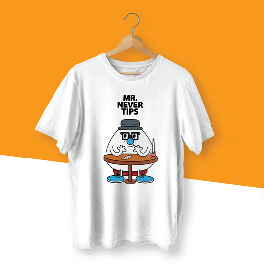 MR. NEVER TIPS MR. MEN INSPIRED T-SHIRT - 0170