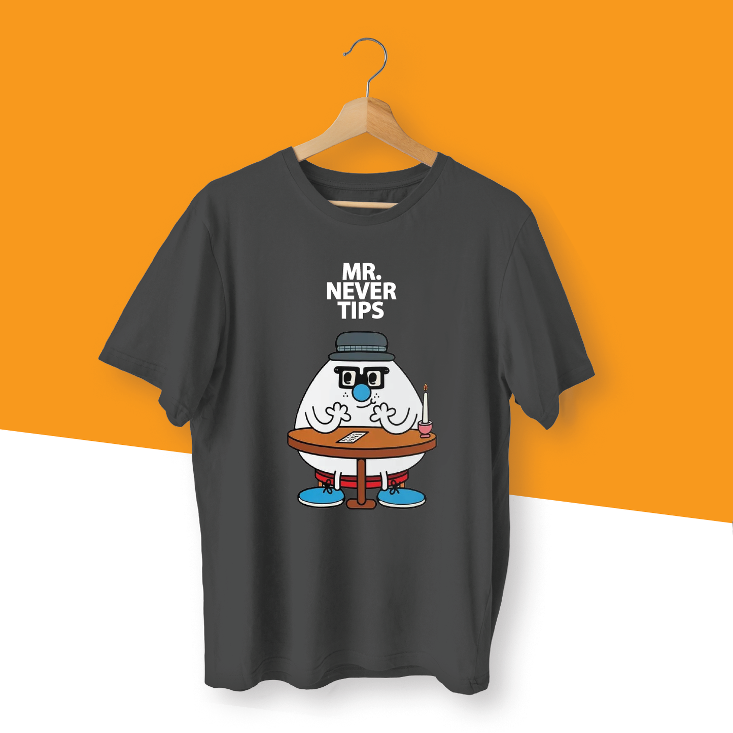 MR. NEVER TIPS MR. MEN INSPIRED T-SHIRT - 0170