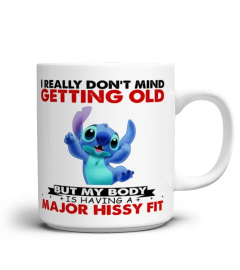 I REALLY DON'T MIND GETTING OLD STITCH MUG 1018