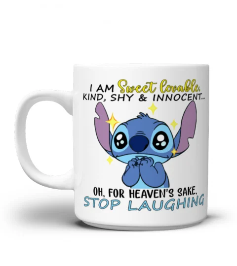 I AM SWEET, LOVABLY, KIND, SHY & INNOCENT STITCH MUG 1013