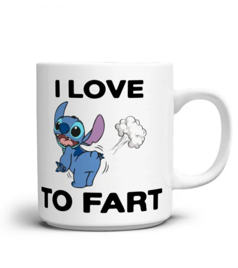 I LOVE TO FART STITCH MUG 1036