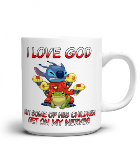 I LOVE GOD STITCH MUG 1053