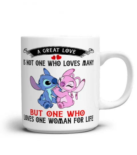 A GREAT LOVE IS NOT ONE WHO LOVES MANY STITCH MUG 1021