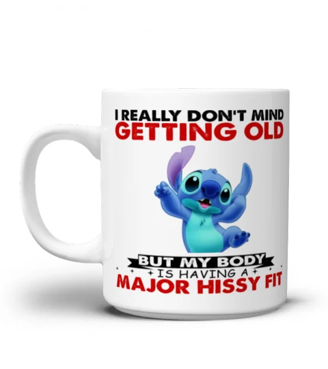 I REALLY DON'T MIND GETTING OLD STITCH MUG 1018